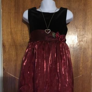 Burgundy and black sued style George dress Sz:6